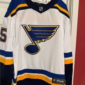 Fanatics St. Louis Blues NHL Hockey Jersey. Stitched Lettering & Numbers.